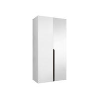 DREHTÜRENSCHRANK Mila II 100 - Schwarz/Weiß, Holzwerkstoff/Kunststoff (100/202/52cm) - MIRJAN24