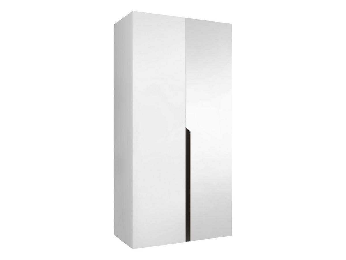 DREHTÜRENSCHRANK Mila II 100 - Schwarz/Weiß, Holzwerkstoff/Kunststoff (100/202/52cm) - MIRJAN24