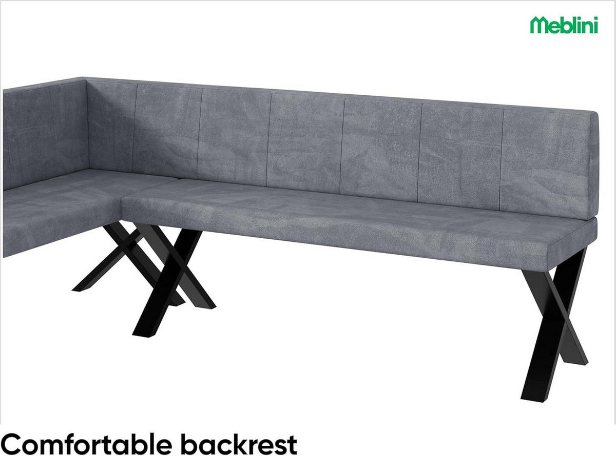 ECKBANK PETER_X - Grau, Textil (142/196cm) - Meblini