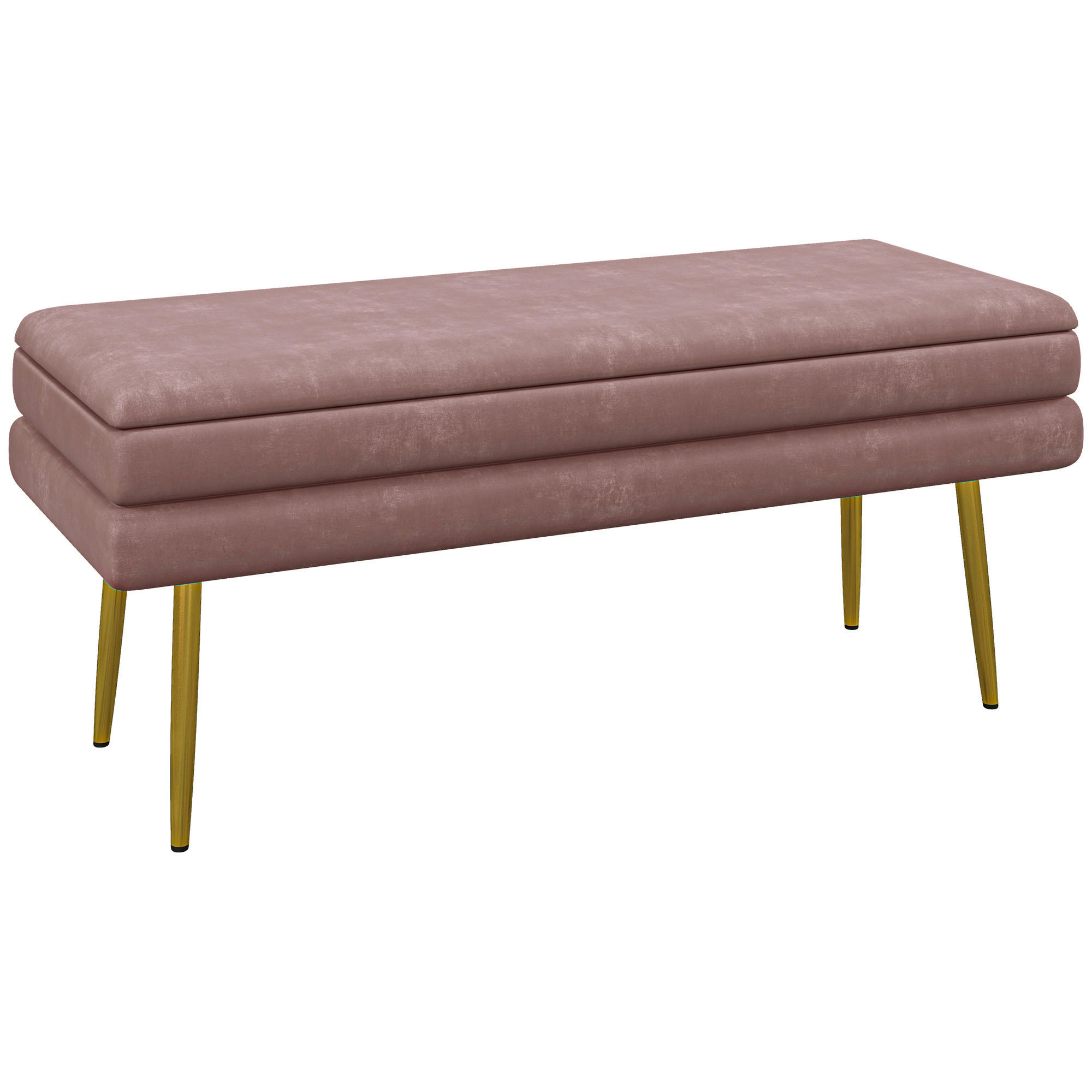 SITZBANK mit Stauraum, Rosa - Rosa, Kunststoff (37.5/42/100cm) - HOMCOM