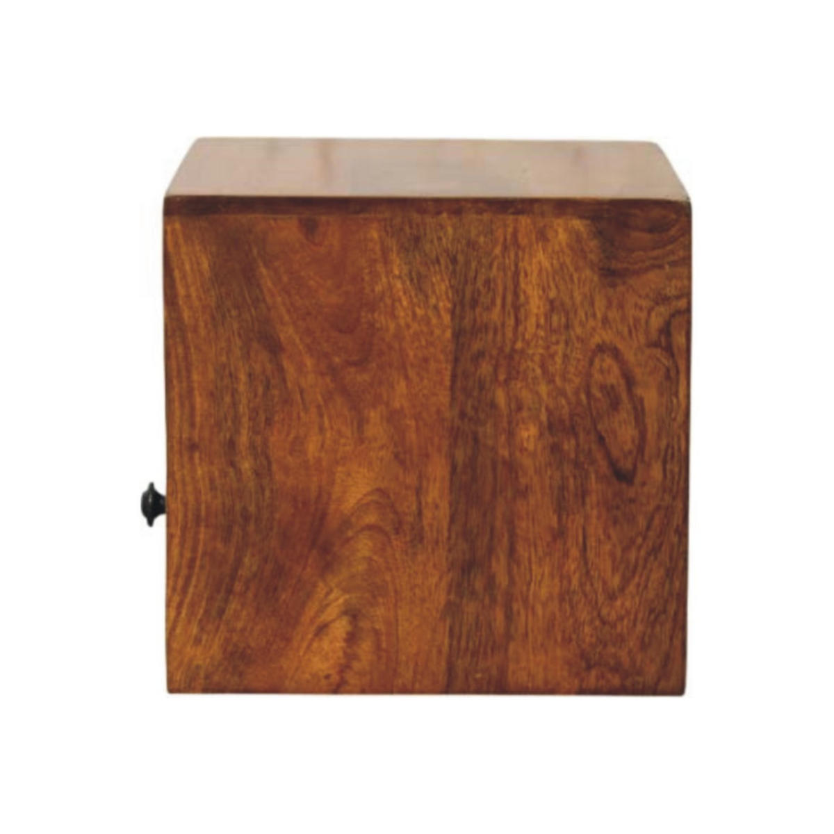 NACHTTISCH Massivholz Solis Chestnut Wand-Nachttisch, 1 Schublade, 1 offenes Fach, dunkelbraun - Messingfarben/Braun, Holz/Metall (30/24/25cm) - Artisan Furniture