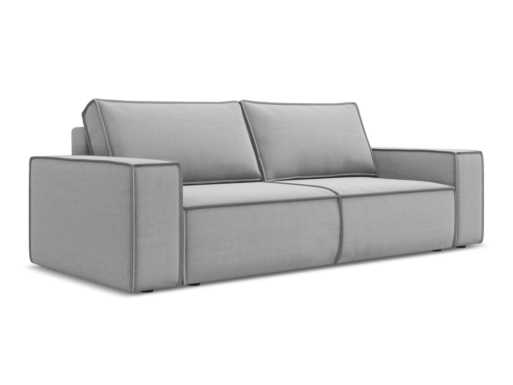 3-SITZER SOFA mit Schlaffunktion Samt Stoff Grau - Schwarz/Grau, Kunststoff/Textil (255/85/105cm) - Makamii