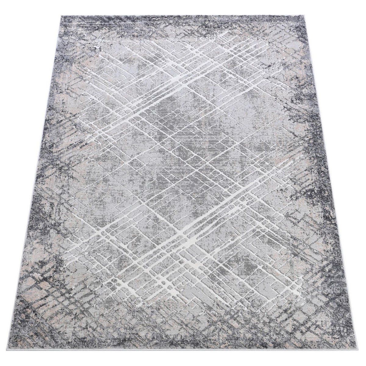 KOBEREC grafitový sivý abstraktný - 120 x 170 cm - sivá, textil (120/170cm) - Mazovia