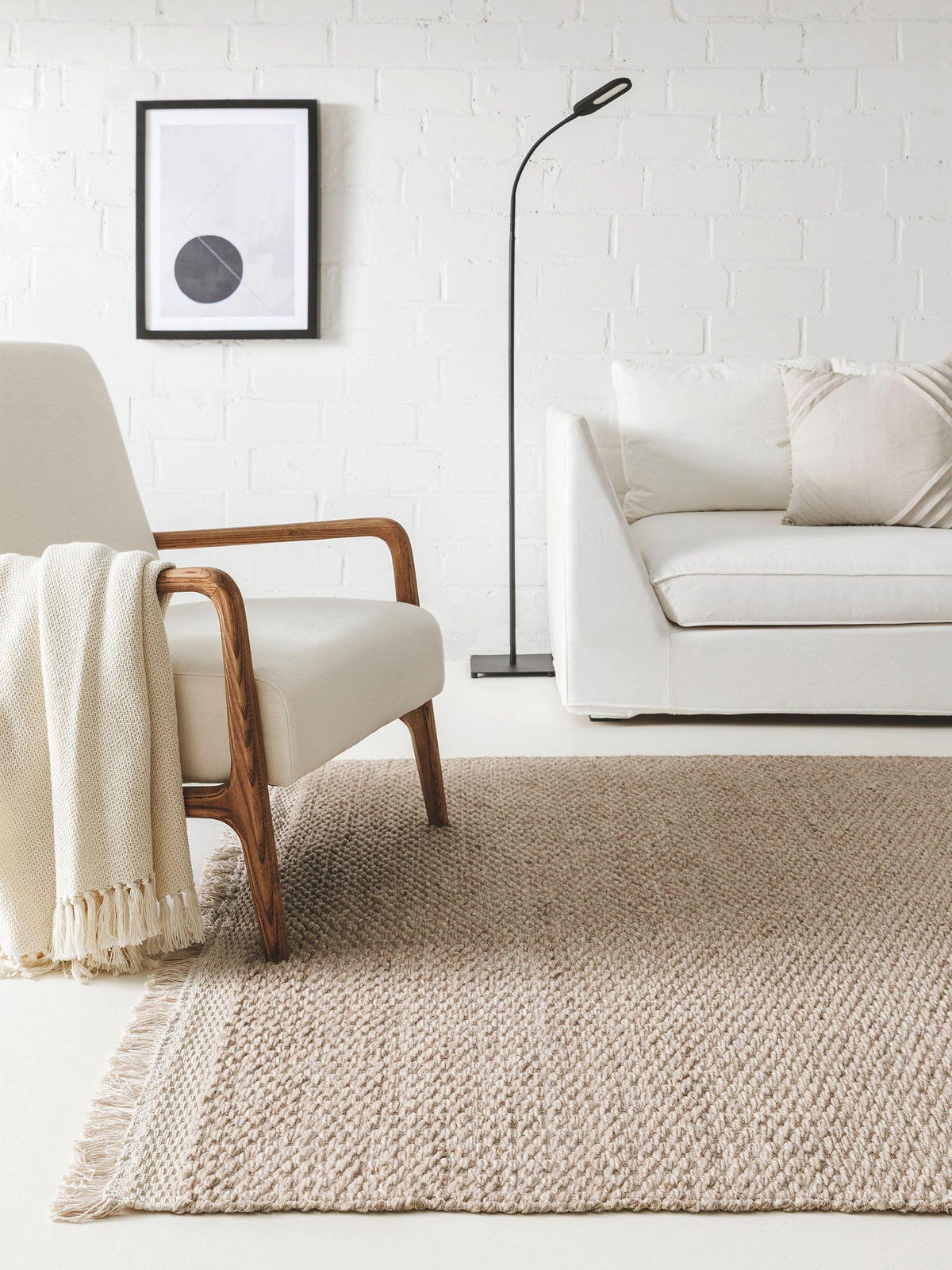 WOLLTEPPICH Lana Beige 160x230 cm - Beige, Textil (160/230cm) - benuta Pure