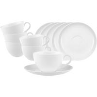 KAFFEETASSE MIT UNTERTASSE Anmut weiß 6er Set 12er Set - Weiß, Keramik (11.2/7/14.1cm) - Villeroy & Boch