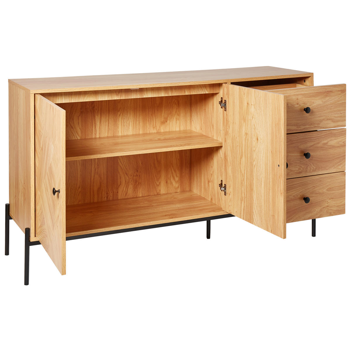 SIDEBOARD se 2 dveřmi Hnědý Arizona - hnědá, kompozitní dřevo (140/80/40cm) - Beliani