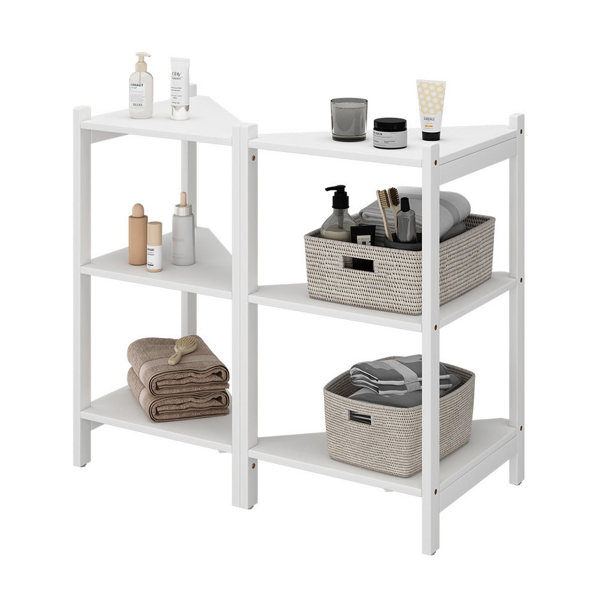 WASCHBECKENUNTERSCHRANK Zeno Weiß 68 x 60.5 cm 2er Set - Weiß, Holzwerkstoff (68/60.5/33.5cm) - Vicco