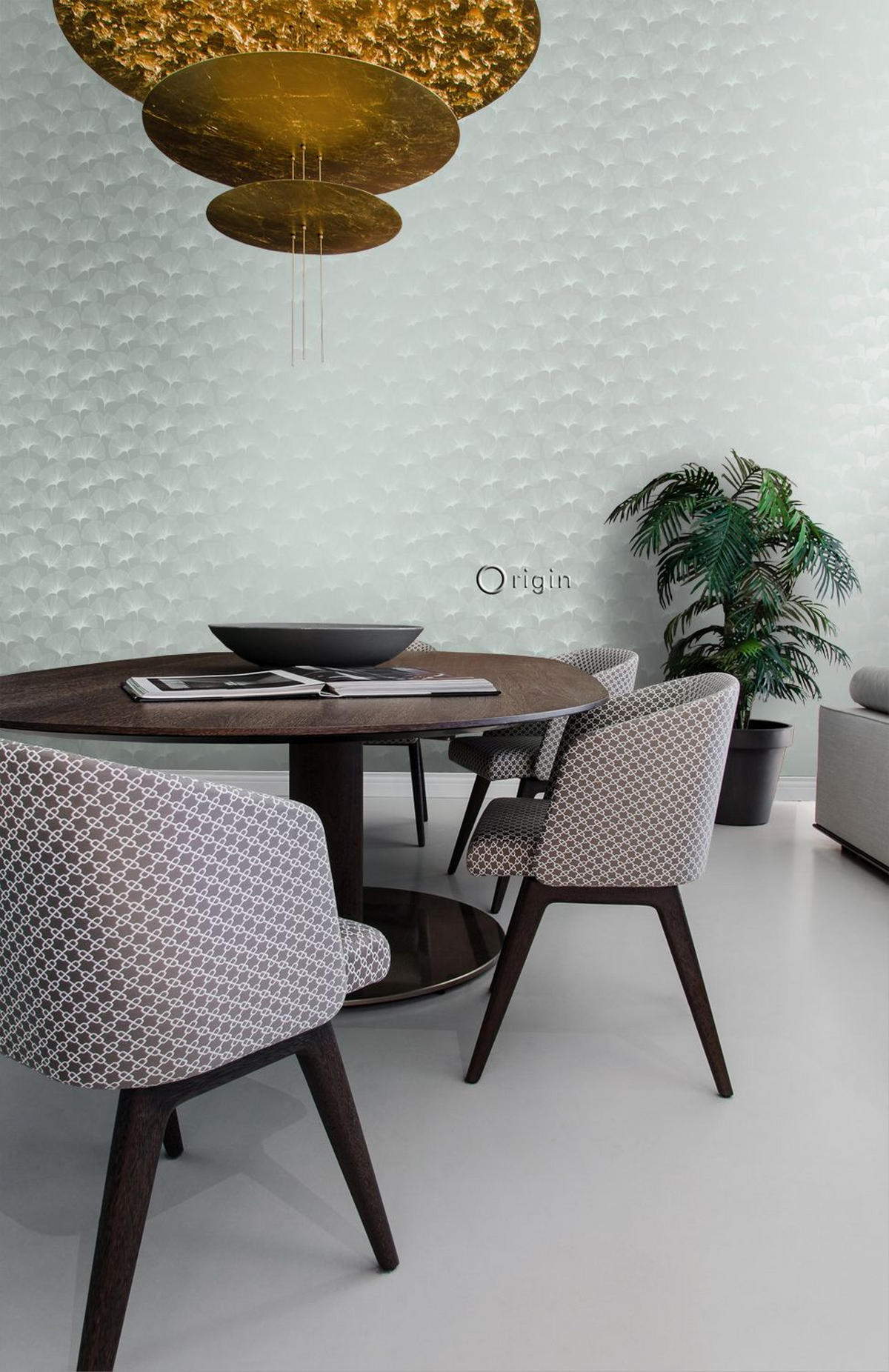 TAPETE Ginkgoblätter 53 cm x 10.05 m - Grün, Papier (53/1000cm) - Origin Wallcoverings