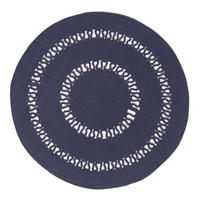 TEPPICH geflochten rund mit Häkel-Muster 90 cm - Dunkelblau, Textil (90/90cm) - Homescapes