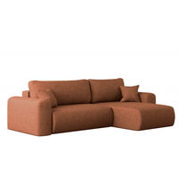ECKSOFA Mit Schlaffunktion Und Bettkasten L-förmiges Sofa Capri Stoff Verita Rechts Kupfer - Kupferfarben, Holz (272/145cm) - Kaiser Möbel