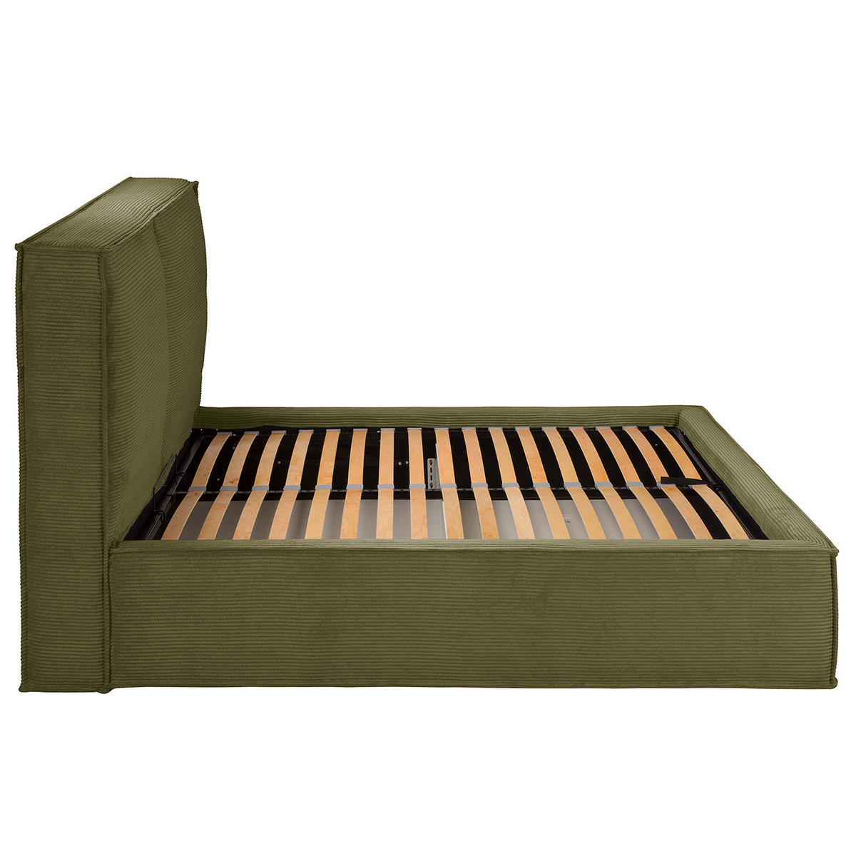 POLSTERBETT - Olivgrün, Textil (160/200cm) - home24