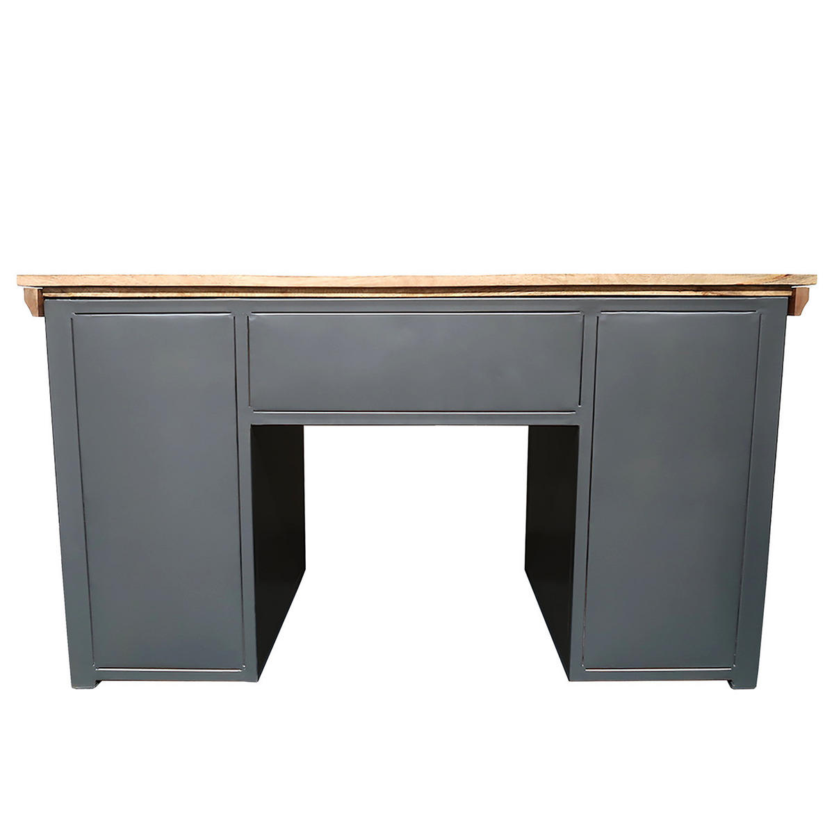 SCHREIBTISCH - Mango massiv / Metall - Mango / Silber - Braun, Holz/Metall (60/140/76cm) - home24