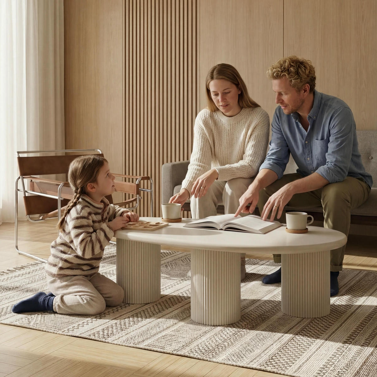 COUCHTISCH nierenform Cremeweiß 130/70/40 cm - Weiß, Holzwerkstoff (130/70/40cm) - Furnhouse