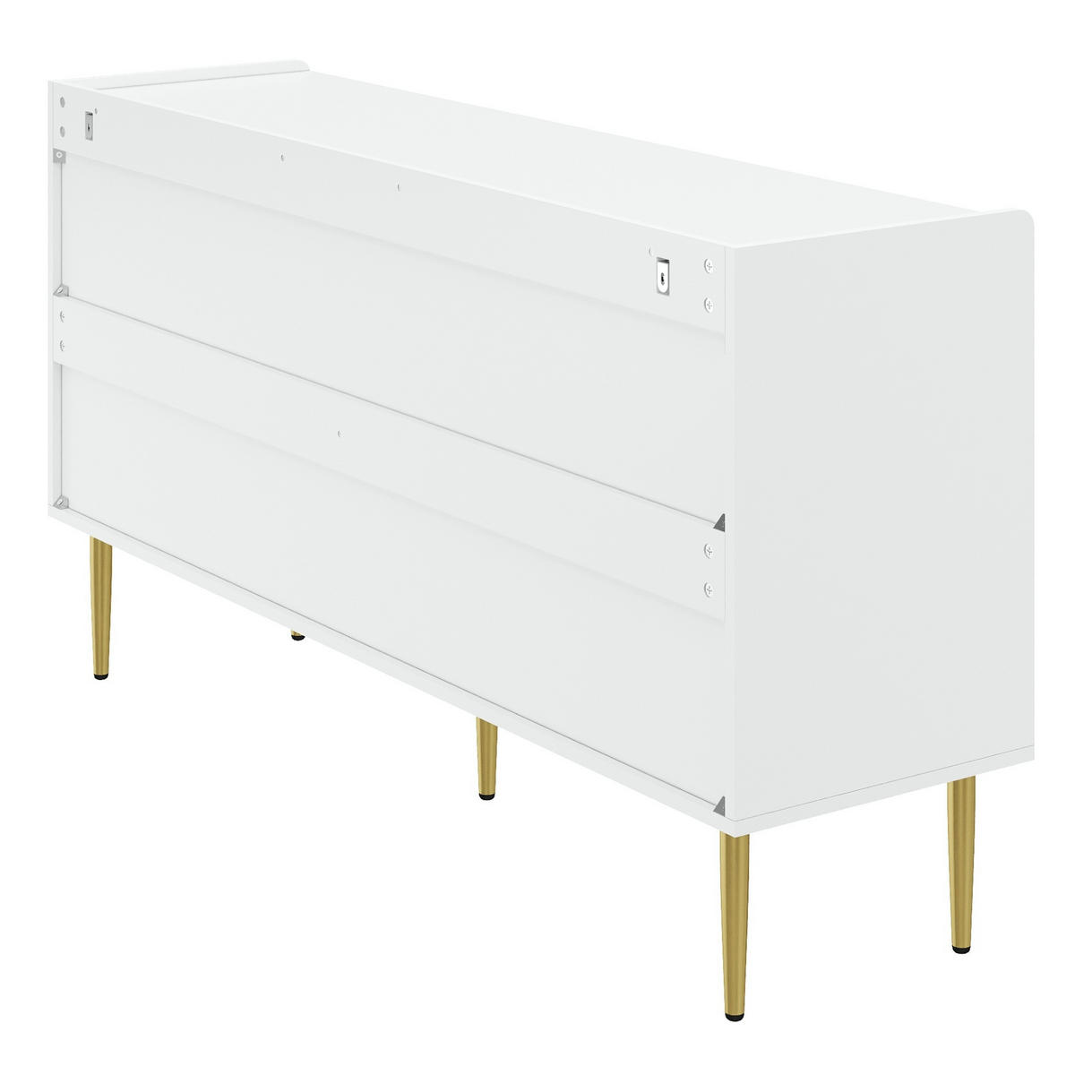 KOMMODE aus MDF 140x38x75cm in Weiß mit Soft-Close & Stauraum - Weiß, Holzwerkstoff (140/75/38cm) - Modfu