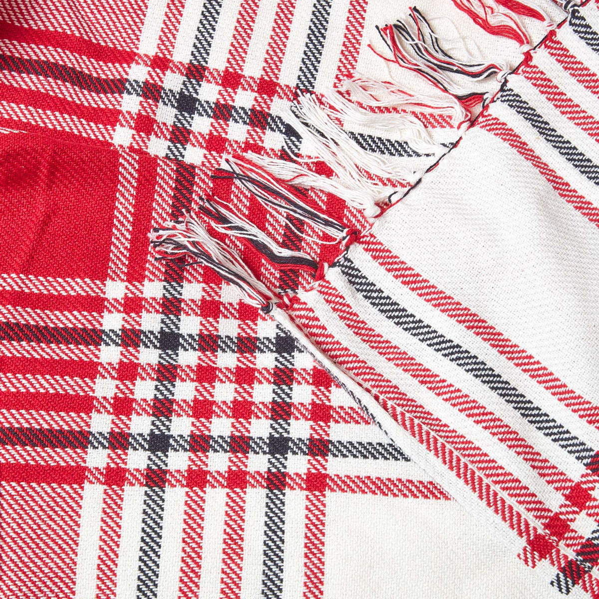 WOHNDECKE 150/200 cm, Schottenkaro, 100% Baumwolle - Rot, Textil (150/200cm) - Homescapes