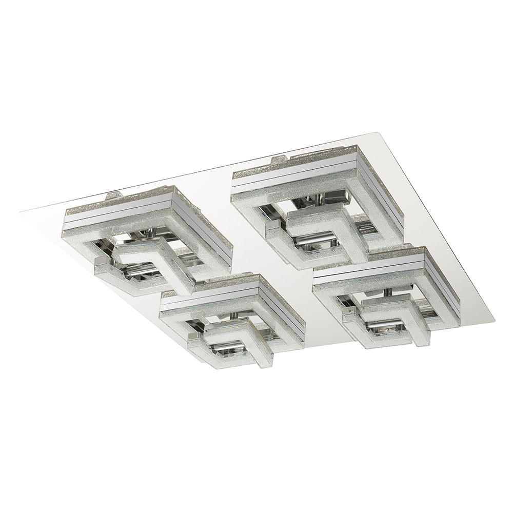 LED DECKENLEUCHTE RENLY Chrom Klar - Silberfarben, Metall (48/48/9cm) - Globo Lighting