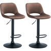 BARHOCKER 2er Set Samt braun - Schwarz/Braun, Textil/Metall (42/86/46cm) - CLP