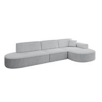 ECKSOFA Ottomane Rechts MARI-L2 - 317x163x73,5 cm Grau Cord - Schwarz/Grau, Holzwerkstoff/Kunststoff (317/163cm) - ALTDECOR