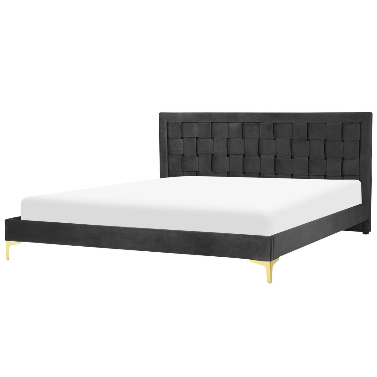 DOPPELBETT 180/200cm Schwarz Limoux - Schwarz, Textil (180/200cm) - Beliani