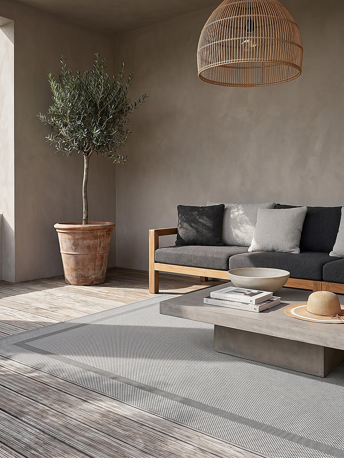 TEPPICHLÄUFER Bordüre BORNO Polypropylen Grau 80 x 200 cm - Grau, Textil (80/200cm) - KADIMA DESIGN