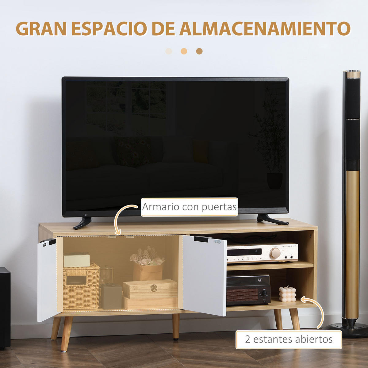 TV-MÖBEL Braun 1 Stück - Braun, Holzwerkstoff (110/48.8/39cm) - GiPP