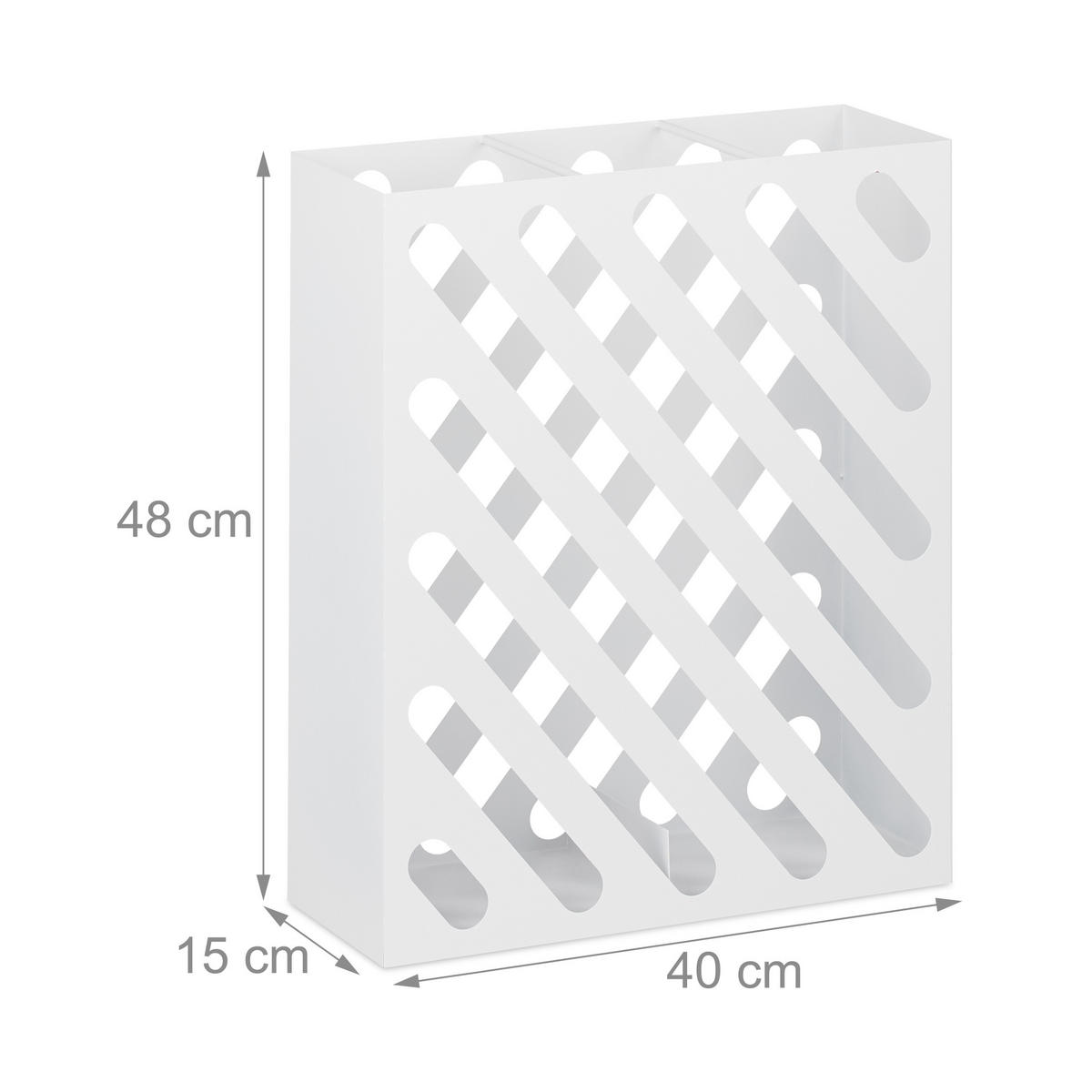 REGENSCHIRMSTÄNDER - Weiß, Metall (40/48/15cm) - Relaxdays