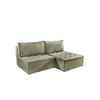 ECKSOFA Schlafsofa Amalia In Raven - Grün, Holzwerkstoff/Textil (200/140cm) - Fun Möbel