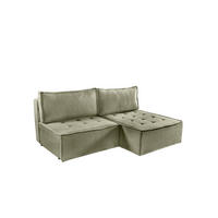 ECKSOFA Schlafsofa Amalia In Raven - Grün, Holzwerkstoff/Textil (200/140cm) - Fun Möbel