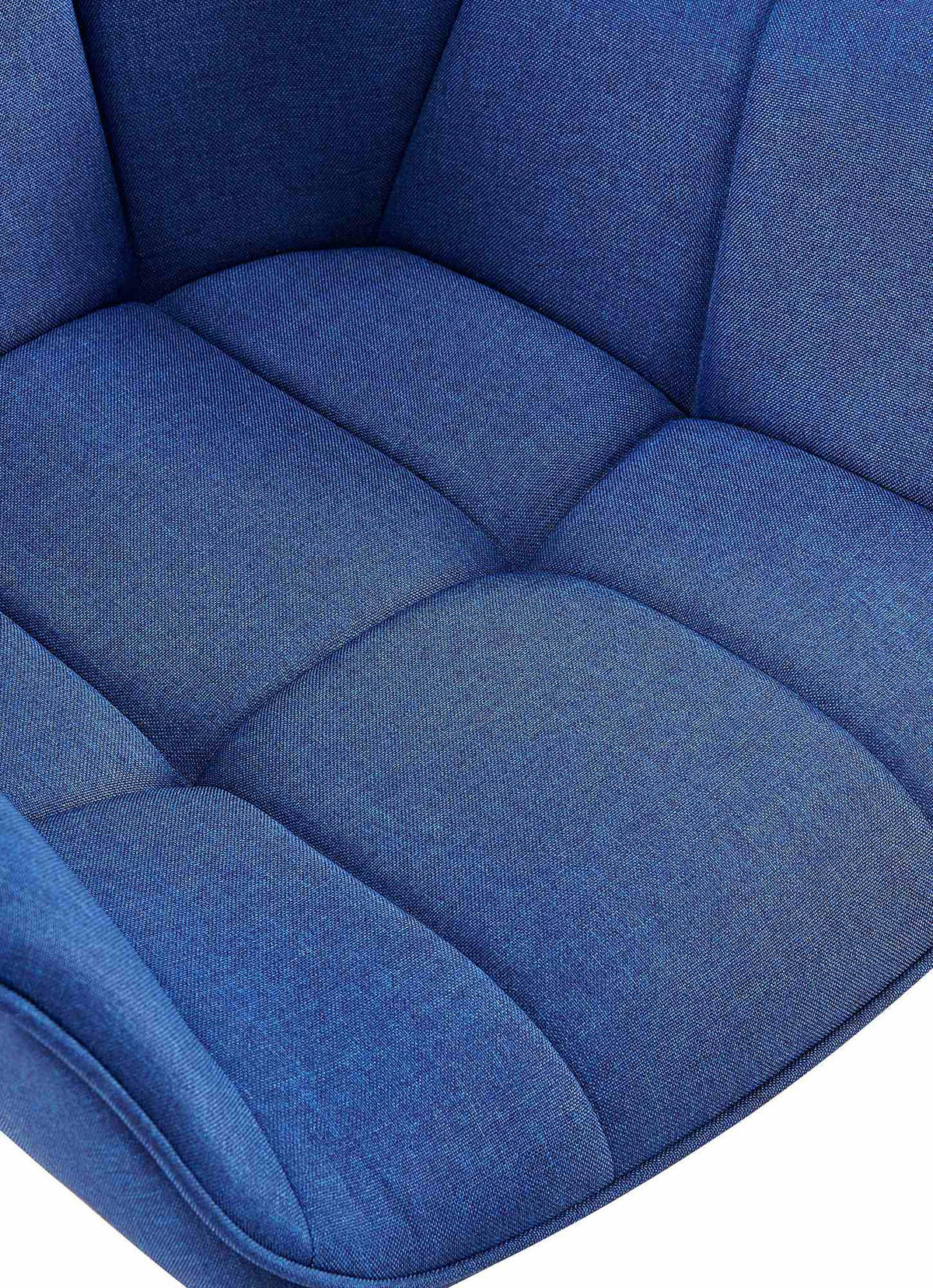 ARMLEHNENSTUHL Stoff blau - Blau/Schwarz, Textil/Metall (65/85/58cm) - CLP