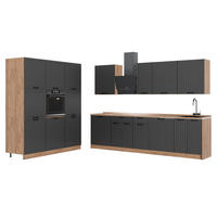 KUCHYNKA Fame-Line, Tmavo-sivá/Dub Goldkraft, 460 cm, AP Oak - dub medový/tmavosivá, kompozitné drevo (460/206.8/60cm) - Vicco