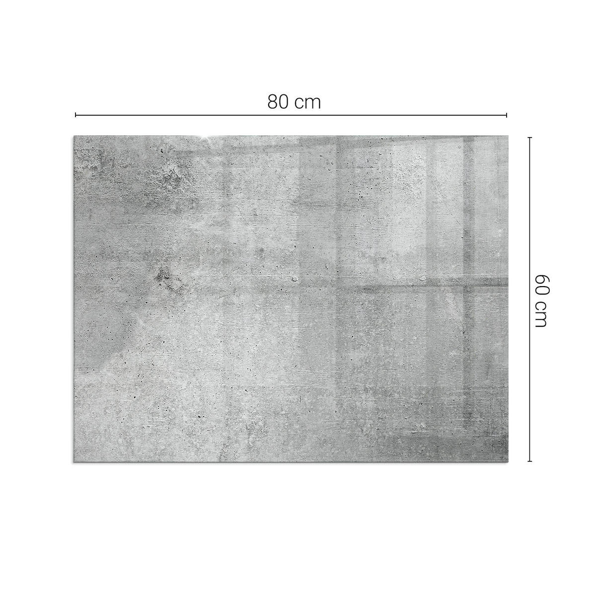 GLASPLATTE für Kamin 80x60 cm Grau - Grau, Glas (80/60/0.4cm) - ArtPrintCave