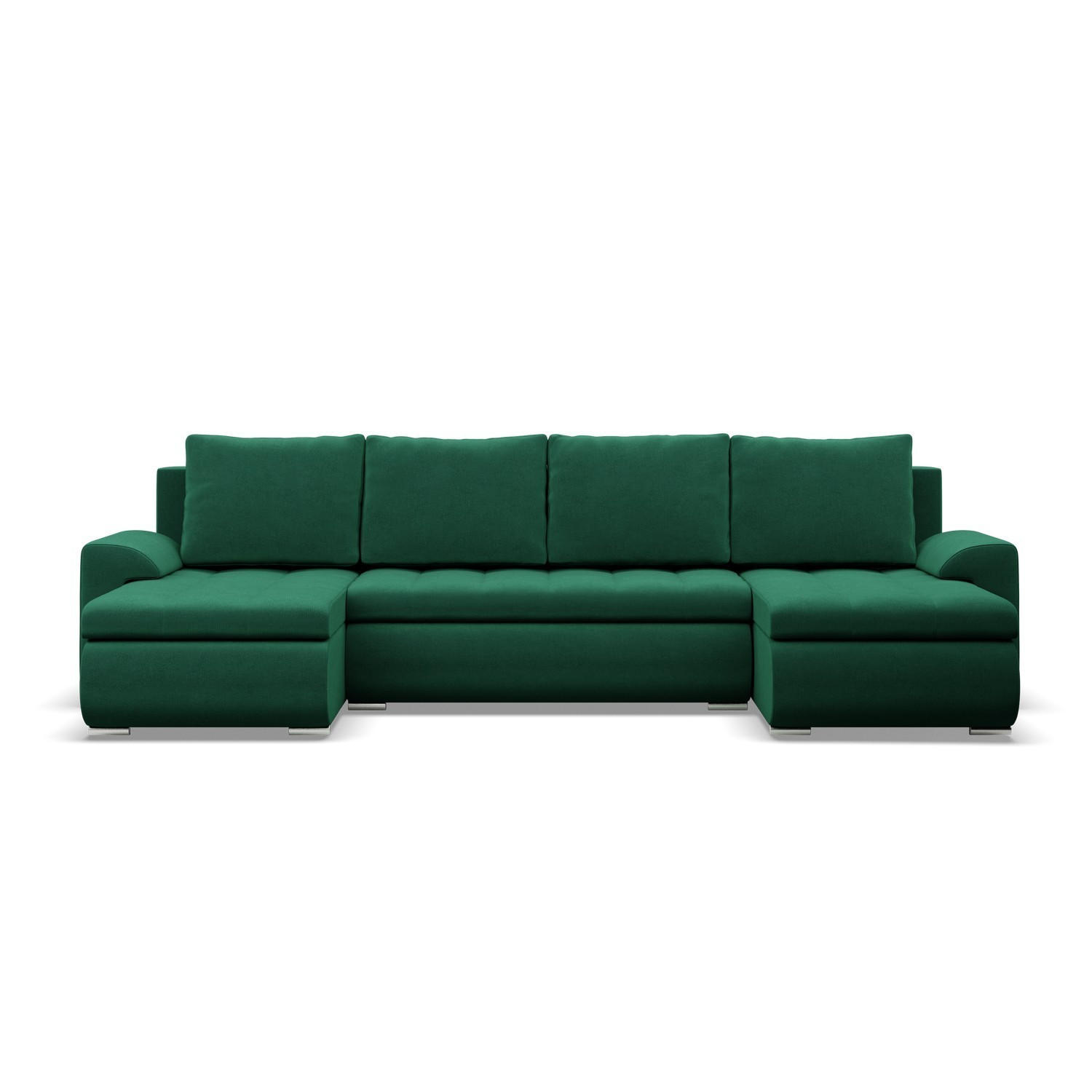 U-SOFA MIT SCHLAFFUNKTION FORESTA, Dunkelgrün - Dunkelgrün, Textil (302/89/159cm)
