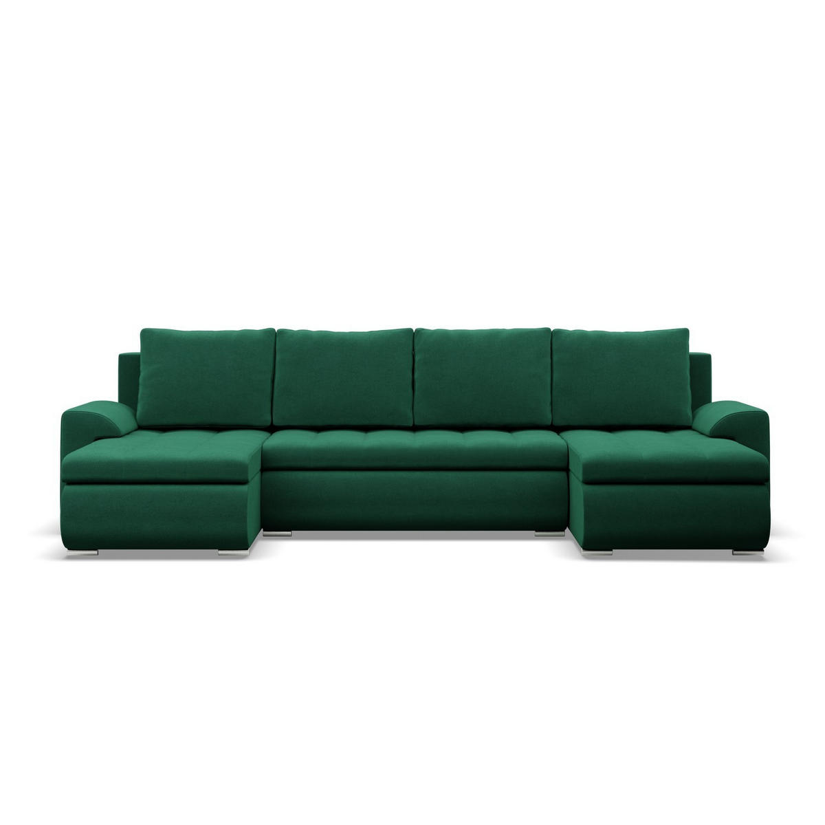 U-SOFA MIT SCHLAFFUNKTION FORESTA, Dunkelgrün - Dunkelgrün, Textil (302/89/159cm)