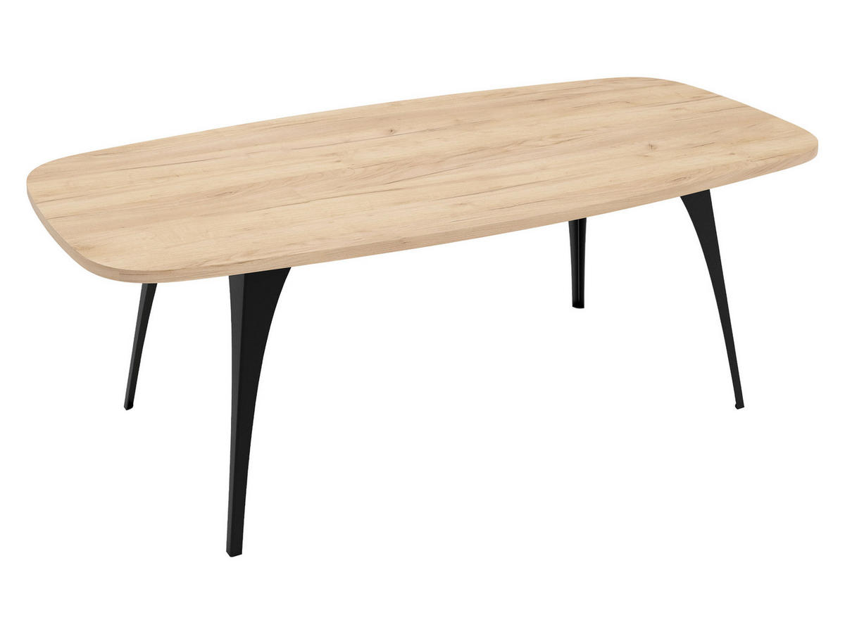 COUCHTISCH Fabiola - Eichefarben/Schwarz, Holzwerkstoff/Metall (60/120/45cm) - MIRJAN24