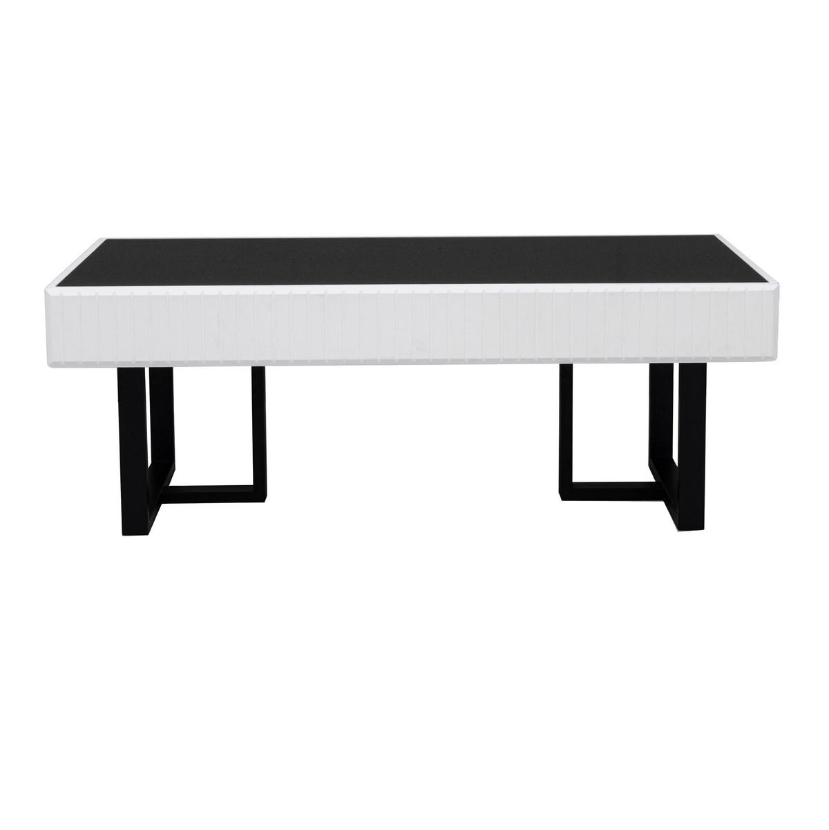COUCHTISCH 110/50,5/41 cm Schwarz-Weiß aus MDF und Spanplatte hochglänzend - Schwarz, Holzwerkstoff (110/50.5/41cm) - OKWISH