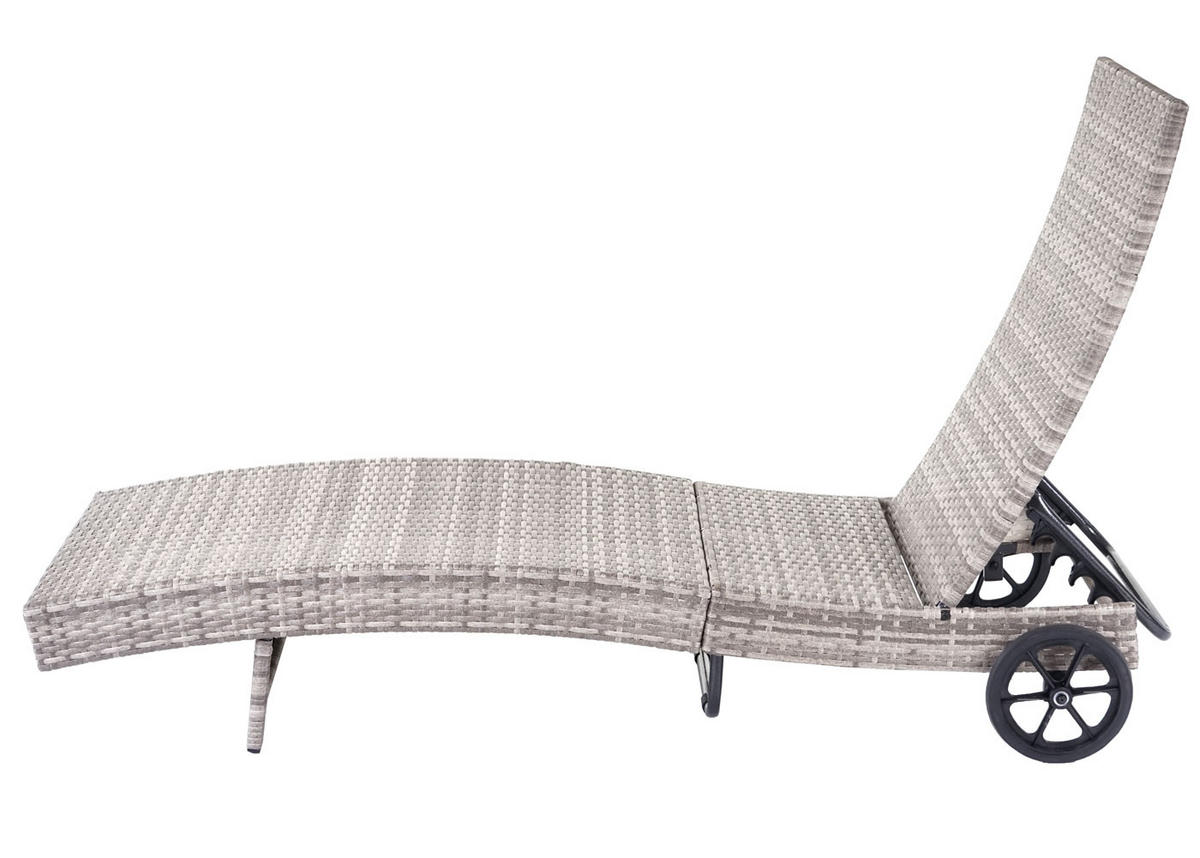 SONNENLIEGE Grau, Beige - Beige/Grau, Kunststoff (60/91/205cm) - MCW
