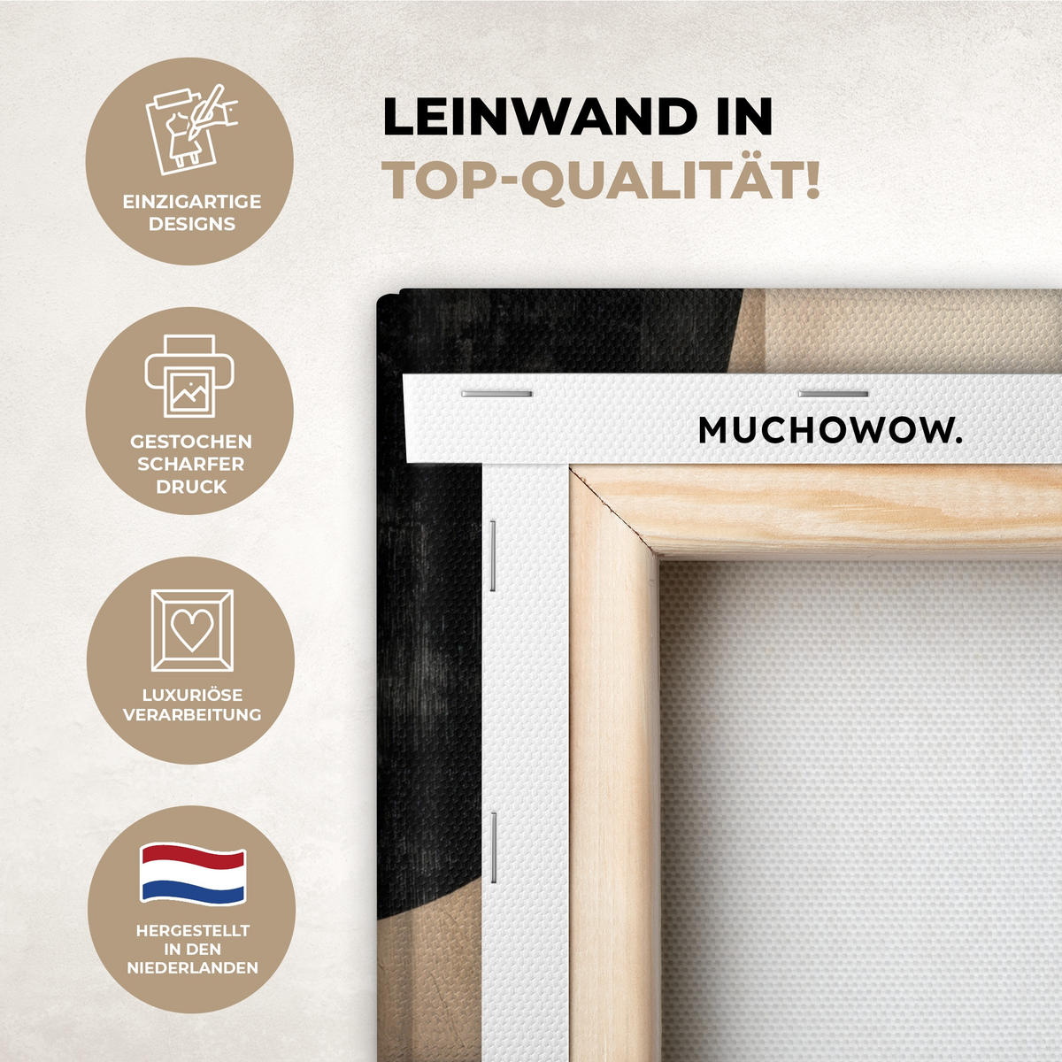 LEINWANDBILD Abstrakt - Flugzeuge - Schwarz - Rund Deko Wohnzimmer 20x30 cm - Beige, Textil (20/30cm) - MuchoWow