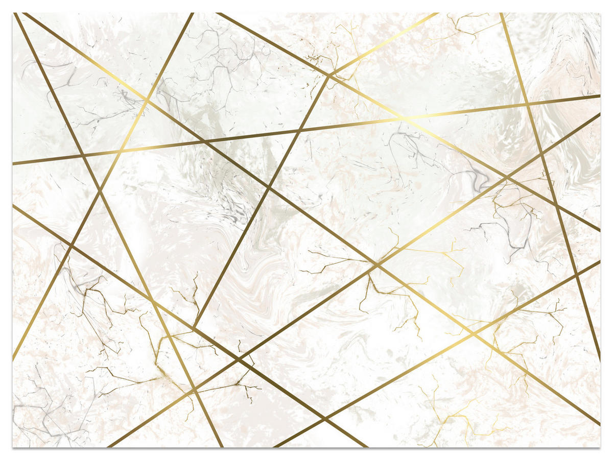 FOTOTAPETE Marmor Linien Abstraktion 450x315 - Gelb/Beige, Papier (450/315cm) - Muralo