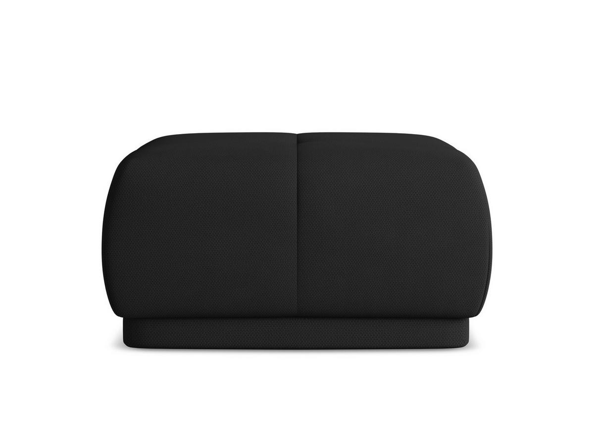 POUF Chenille Stoff Schwarz - Schwarz, Kunststoff/Textil (60/35/60cm) - Makamii