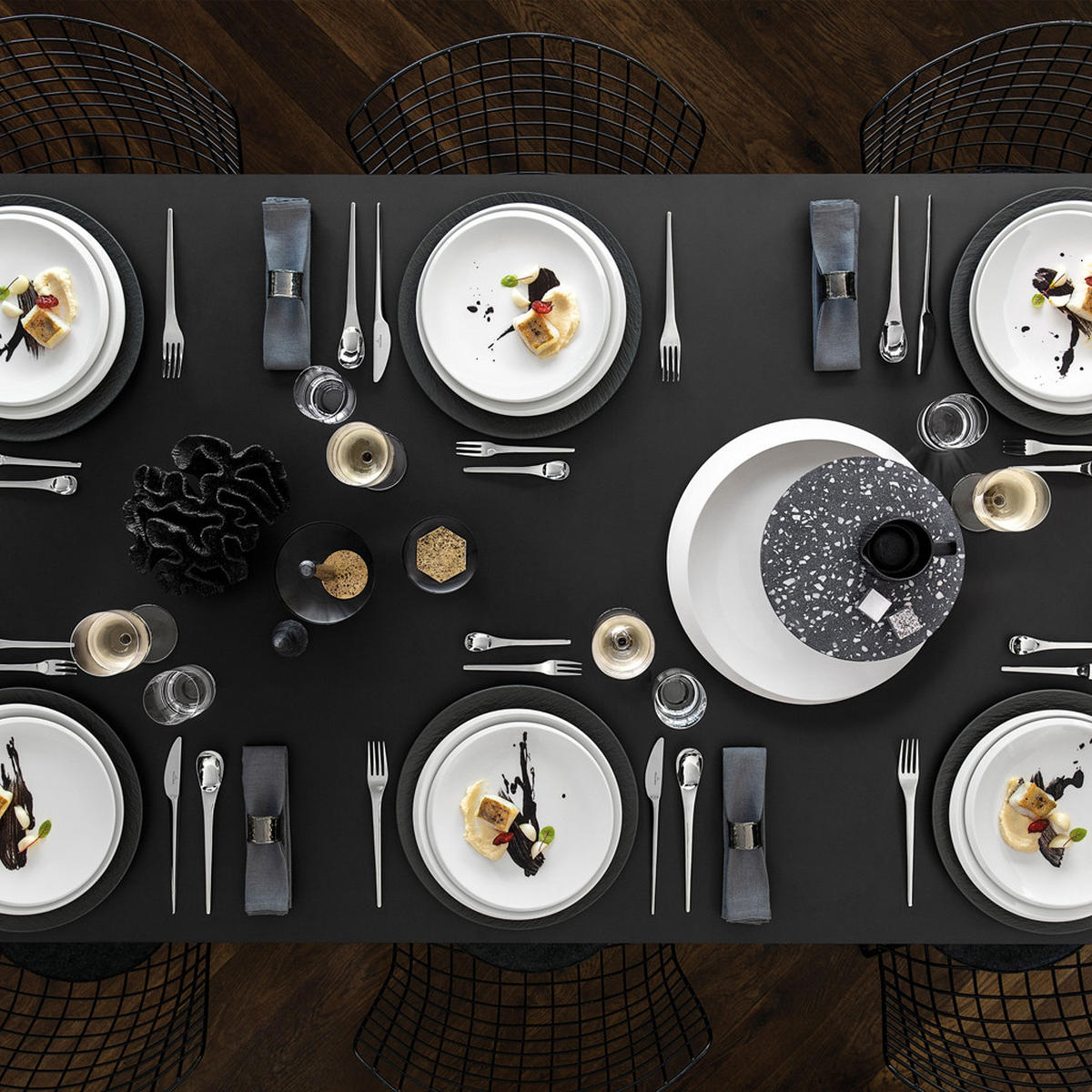 TAFELGABEL NewMoon silber 218 mm 6er Set - Silberfarben, Metall - Villeroy & Boch