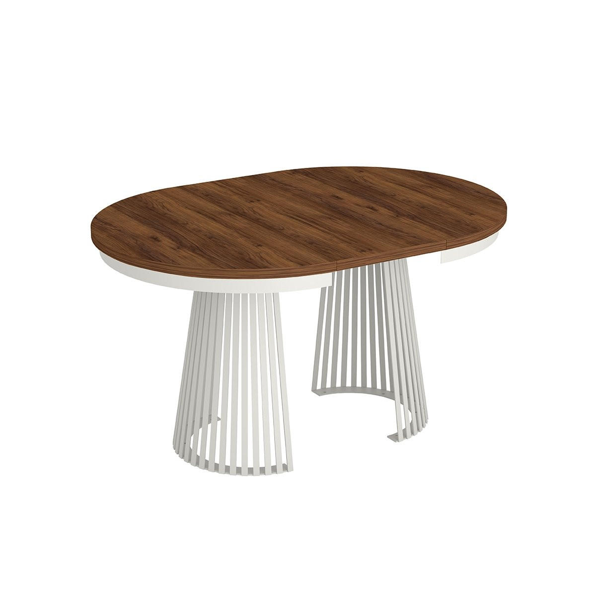 ESSTISCH TRAVIS Ausziehbar 100 - 180 / 100 x 76,6 cm - Weiß/Braun, Holz (100/100/76.6cm) - MASSENO
