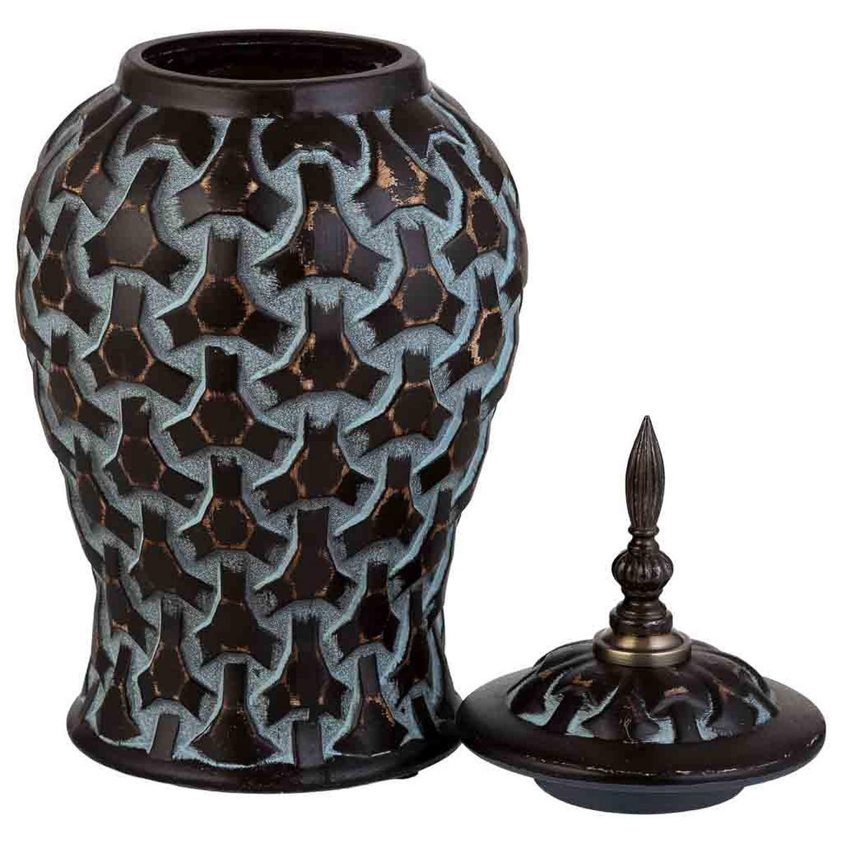 VASE aus Keramik, schwarz, 17x37cm - Schwarz, Keramik (37cm) - Wanderlust