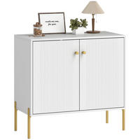 SIDEBOARD DE-11242 1 gerillte Doppeltür Weiß - Weiß, Holzwerkstoff (80/76/39.1cm) - ComfortXL