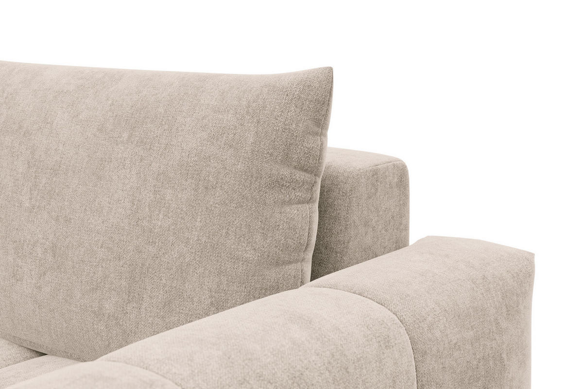 ECKSOFA VERONA 3-Sitzer links, Beige - Beige/Schwarz, Holz/Textil (224/173cm) - Courtois Laville