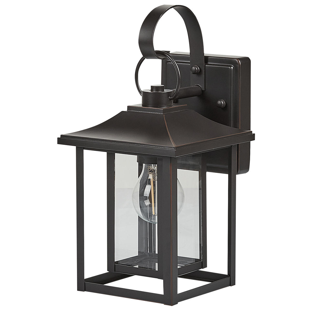 AUSSENWANDLEUCHTE Almond 12/20/34 cm - Schwarz, Metall (20/34/12cm) - Beliani