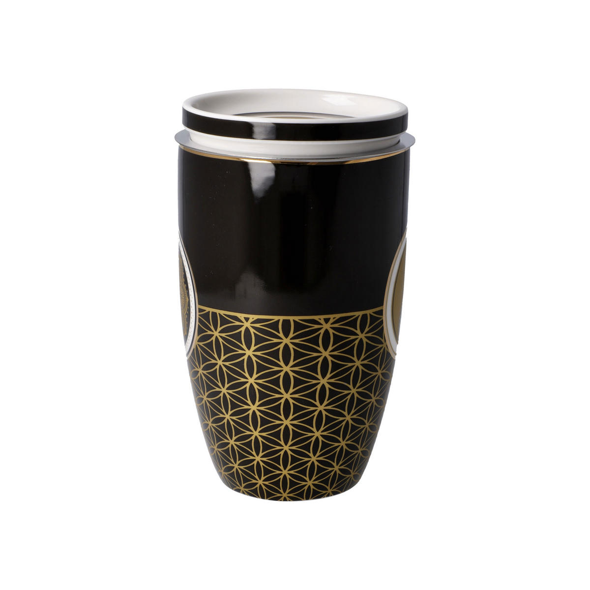 TEETASSE Yin Yang Schwarz, Fine Bone China, Bunt, 450 ml - Multicolor, Keramik (0.45L) - Goebel