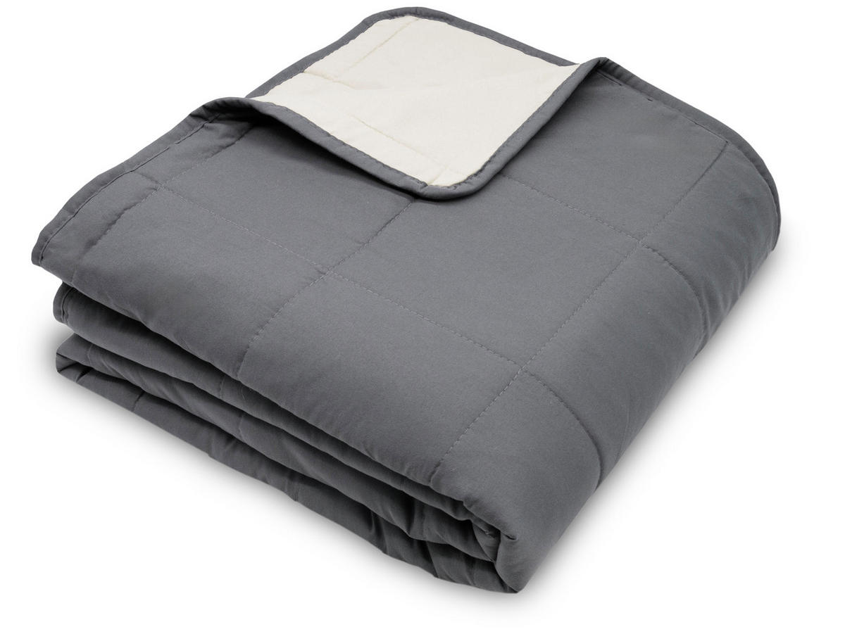 TAGESDECKE, 220x260 cm, 100% Polyester, Grau - Anthrazit, Textil (220/260cm) - Zollner