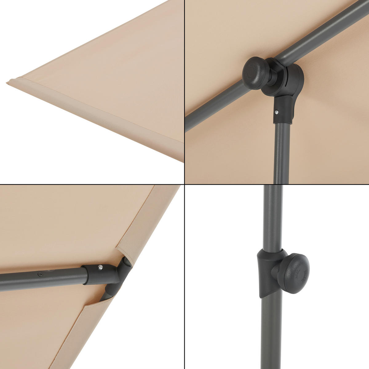 SONNENSCHIRM Carsoli - Sandfarben, Textil/Metall (180/130cm) - pro.tec