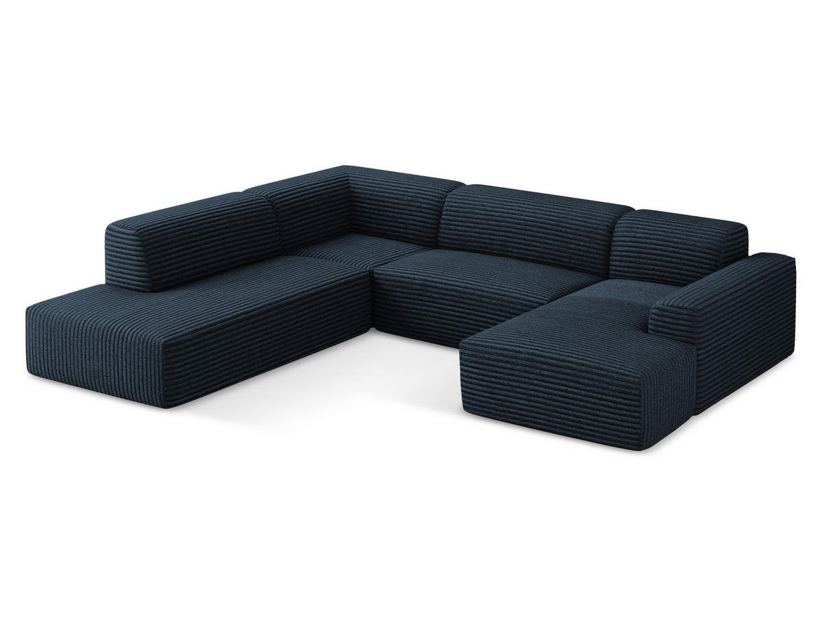 POUF Samt Stoff Grün - Dunkelgrün/Schwarz, Holzwerkstoff/Kunststoff (75/37/75cm) - Makamii