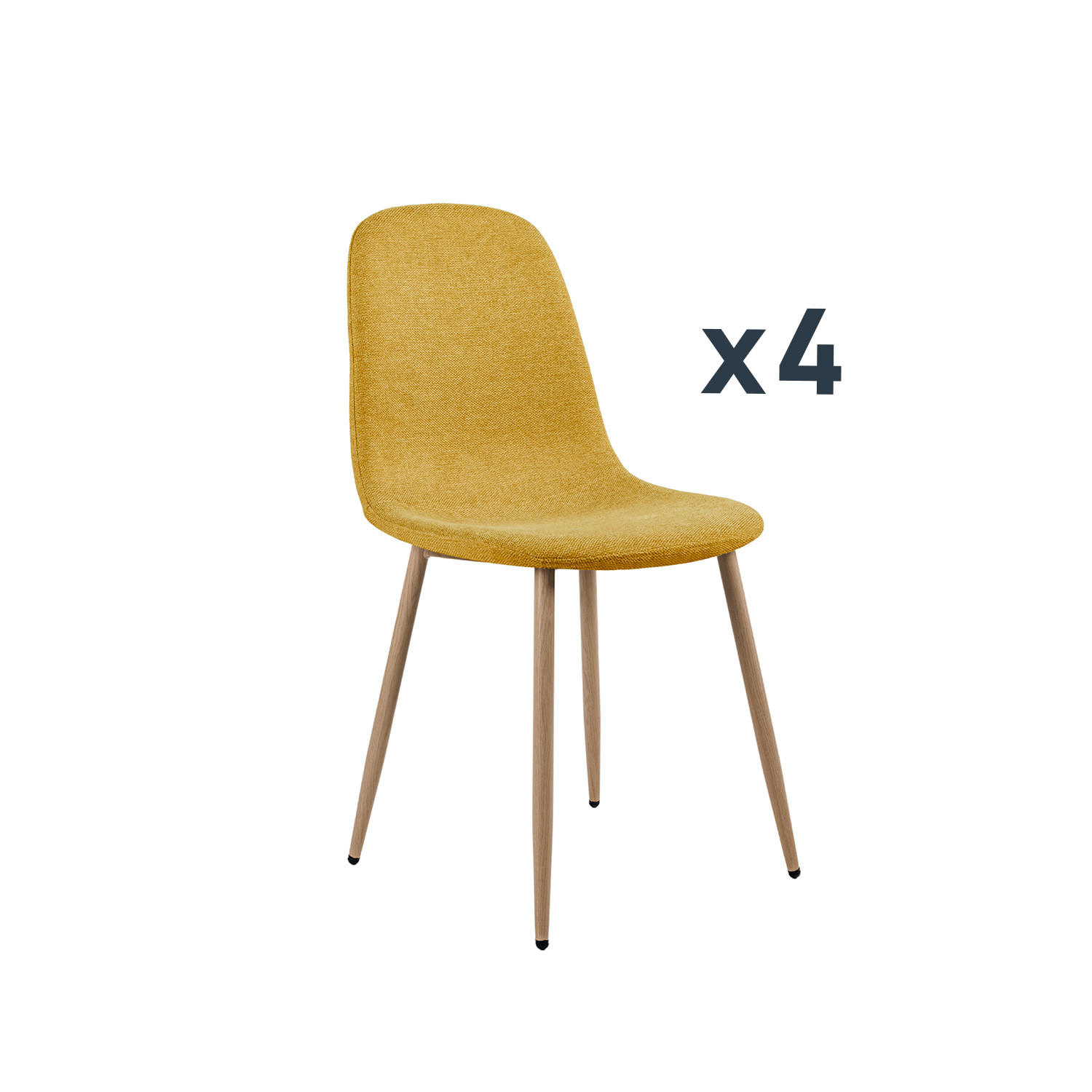 ESSZIMMERSTUHL Ellis Senf / Gelb 43 cm x 87 cm 4er-Set - Dunkelgelb, Textil (43/87/54cm) - Klast Home